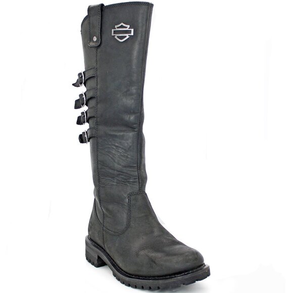 Harley-Davidson® Women's Josi Black Leather Motorcycle Boots. D87038: Size 9 M - Picture 2 of 11